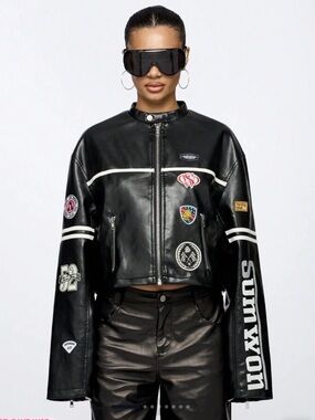 SUMWON Designer Motorsport Racing Jacket With Patches NWT